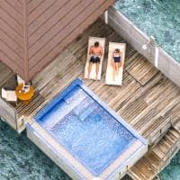 Romantic water villa with pool e