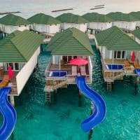 Water villa with pool slide b