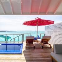 Water villa with pool slide
