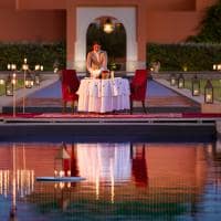 Marrocos marrakech oberoi jantar piscina