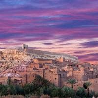 Vista panorâmica do Ksar Ait Benhaddou, Marrocos.