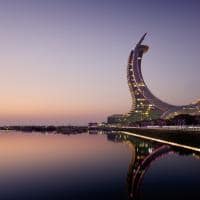 Qatar doha raffles sunset