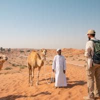 Ras al khaimah camelo no deserto