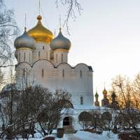 Arquitetura do convento de Novodevichy - Moscou, Rússia.