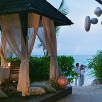 Raffles seychelles cabana sunset