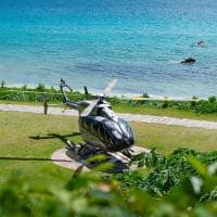 Raffles seychelles helicoptero