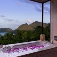 Raffles seychelles ocean view pool villa banheira