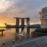Singapura area empresarial baia da marina