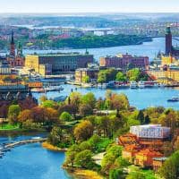 Vista aérea de Gamla Stam - Estocolmo, Suécia.