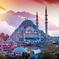 Vista da Mesquia Sultan Ahmed - Istambul, Turquia.