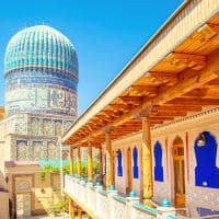 Hotel with view of bibi khanum mosque samarkand uzbekistan