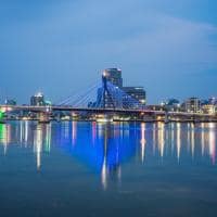 Vista panorâmica Rio Han Da Nang, Vietnã